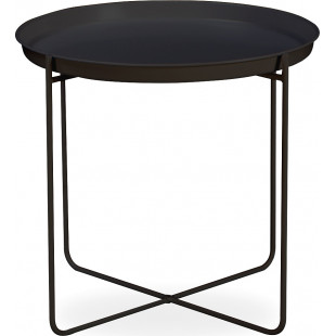 Okrągły stolik metalowy z tacą Neye 50cm czarny Nordifra