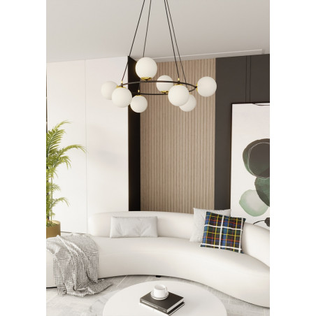 Lampa wisząca Azura VIII - szkło, kula, nowoczesny design | Emibig