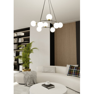 Lampa wisząca Azura VIII - szkło, kula, nowoczesny design | Emibig