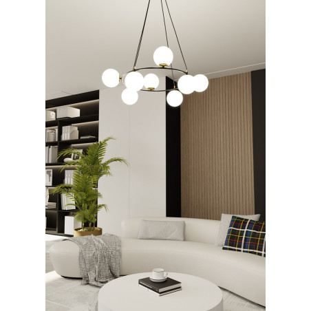 Lampa wisząca Azura VIII - szkło, kula, nowoczesny design | Emibig