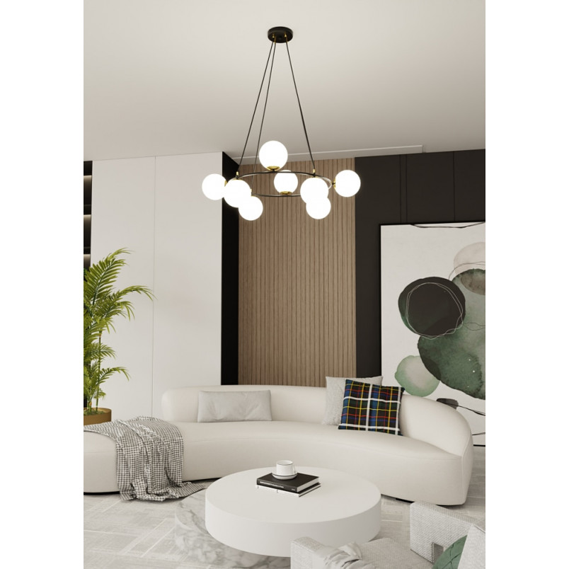 Lampa wisząca Azura VIII - szkło, kula, nowoczesny design | Emibig