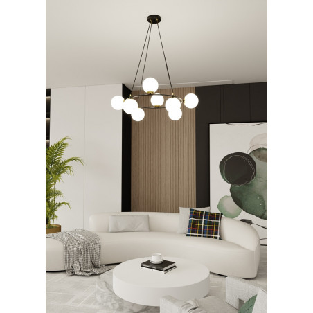 Lampa wisząca Azura VIII - szkło, kula, nowoczesny design | Emibig