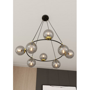 Lampa wisząca Azura VIII | Szklane kule, grafit - Emibig
