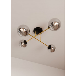 Lampa sufitowa Magnum - 4 szklane kule, glamour, Emibig