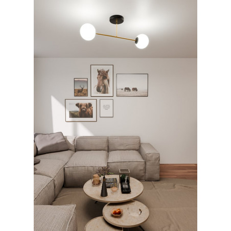 Lampa sufitowa glamour Emibig Magnum | 2 szkła, 55cm - Kup teraz!
