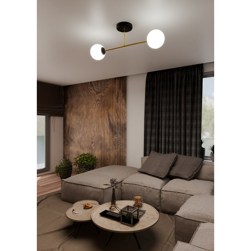 Lampa sufitowa glamour Emibig Magnum | 2 szkła, 55cm - Kup teraz!