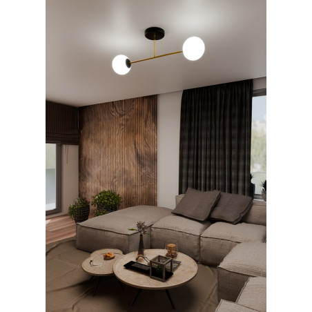 Lampa sufitowa glamour Emibig Magnum | 2 szkła, 55cm - Kup teraz!
