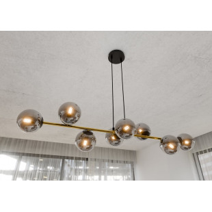 Lampa Gravity VIII - Szklane Kule, Grafit/Złoto | Emibig