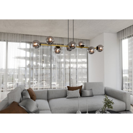 Lampa Gravity VIII - Szklane Kule, Grafit/Złoto | Emibig