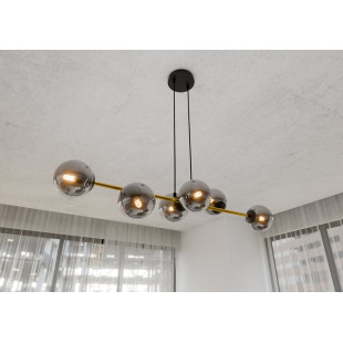 Lampa Gravity IV - Szklane Kule, Grafit/Złoto/Czarny | Emibig