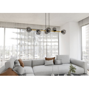 Lampa Gravity IV - Szklane Kule, Grafit/Złoto/Czarny | Emibig