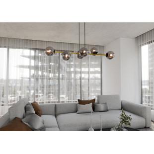 Lampa Gravity IV - Szklane Kule, Grafit/Złoto/Czarny | Emibig