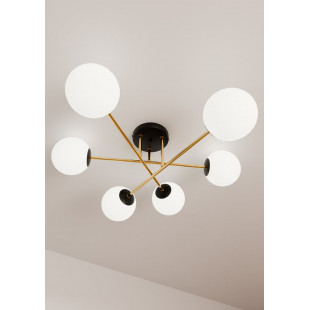 Lampa sufitowa Magnum | 6 szklanych kul, glamour | Emibig