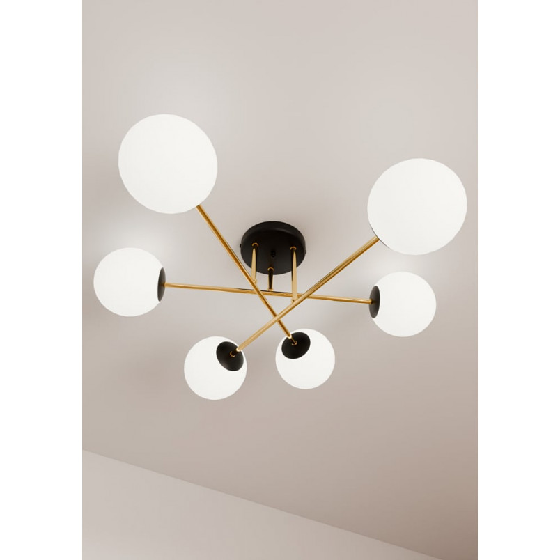 Lampa sufitowa Magnum | 6 szklanych kul, glamour | Emibig