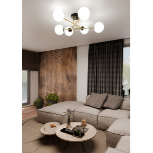 Lampa sufitowa Magnum | 6 szklanych kul, glamour | Emibig
