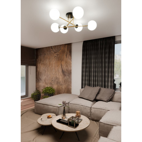 Lampa sufitowa Magnum | 6 szklanych kul, glamour | Emibig