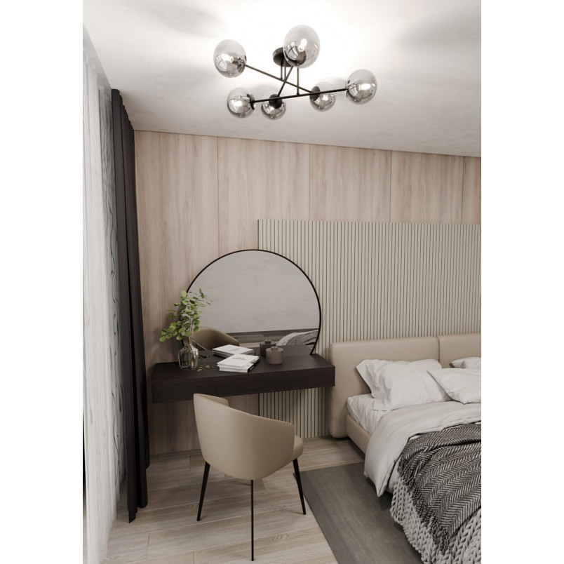 Lampa sufitowa 6 szklanych kul Roma 75cm biało-grafitowa Emibig