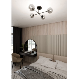 Lampa Sufitowa Roma 4 Kule Szklane - Emibig | Grafitowa