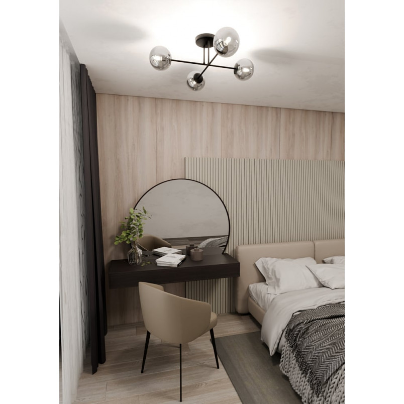 Lampa Sufitowa Roma 4 Kule Szklane - Emibig | Grafitowa
