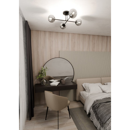 Lampa Sufitowa Roma 4 Kule Szklane - Emibig | Grafitowa