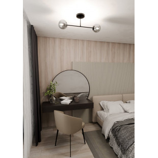 Lampa sufitowa 2 szklane kule Roma 75cm biało-grafitowa Emibig