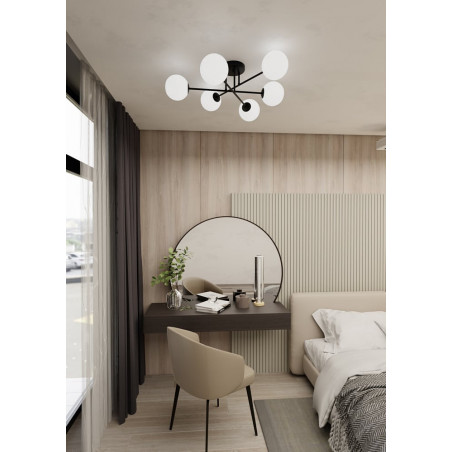Lampa sufitowa Roma 6 kloszy biało-czarna Emibig | Sklep z lampami