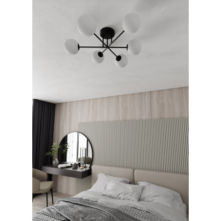 Lampa sufitowa Roma 6 kloszy biało-czarna Emibig | Sklep z lampami