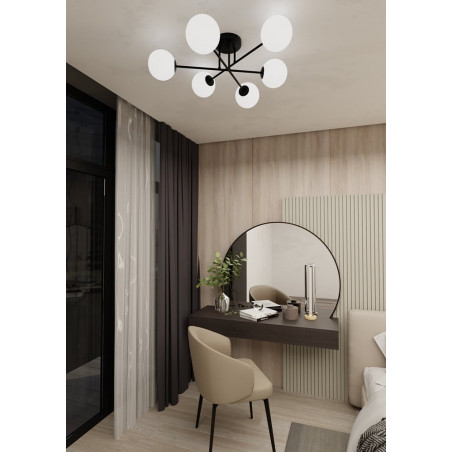 Lampa sufitowa Roma 6 kloszy biało-czarna Emibig | Sklep z lampami