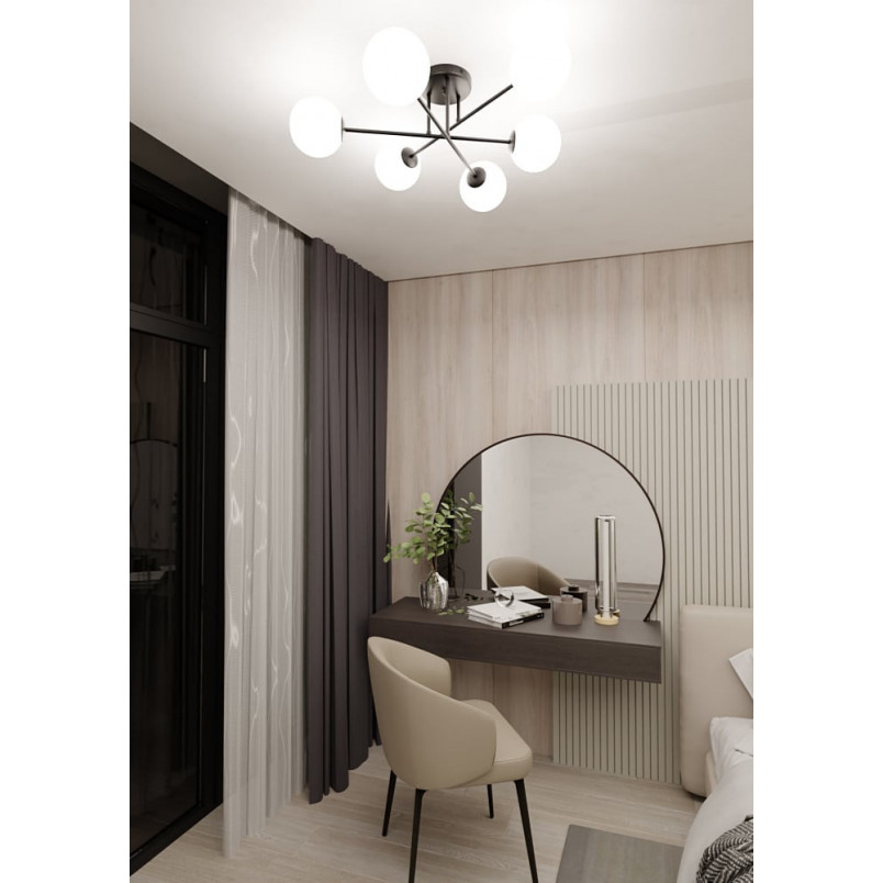 Lampa sufitowa Roma 6 kloszy biało-czarna Emibig | Sklep z lampami