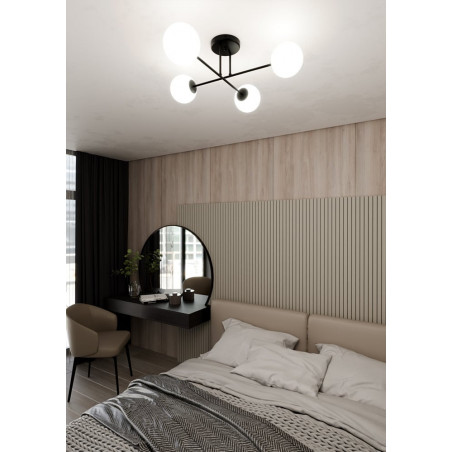 Lampa sufitowa Roma 4 biało-czarna | Emibig - Sklep z lampami