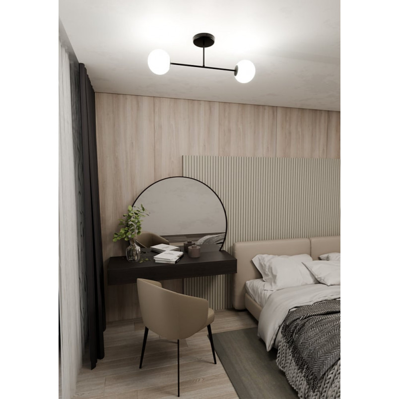 Lampa sufitowa Roma 2 - Biało-czarna, szkło Emibig | Sklep
