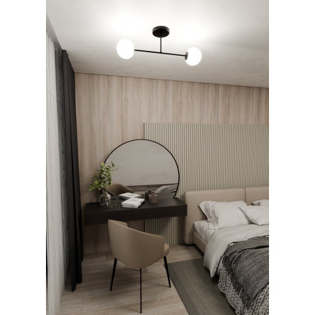 Lampa sufitowa Roma 2 - Biało-czarna, szkło Emibig | Sklep