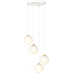Lampa wisząca 4 szklane kule Royal 40cm biały / złoty Emibig