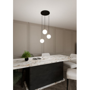 Lampa wisząca Royal 3 z białymi kulami - Emibig | Sklep
