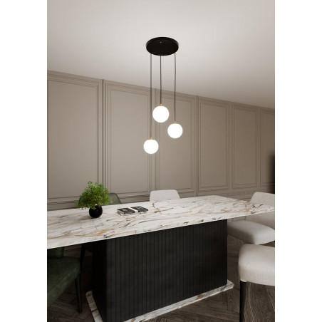 Lampa wisząca Royal 3 z białymi kulami - Emibig | Sklep