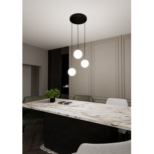 Lampa wisząca Royal 3 z białymi kulami - Emibig | Sklep