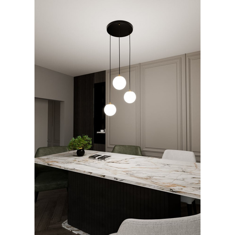 Lampa wisząca Royal 3 z białymi kulami - Emibig | Sklep