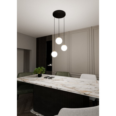 Lampa wisząca Royal 3 z białymi kulami - Emibig | Sklep