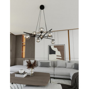 Lampa wisząca Essa VIII - szklane kule, grafit/czarny | Emibig