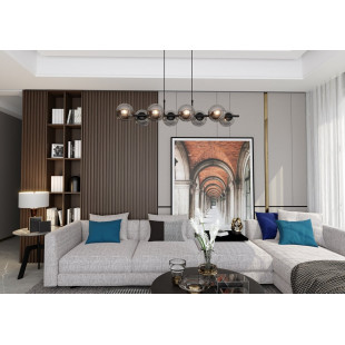 Lampa wisząca RORY VIII - grafit/czarny | Emibig