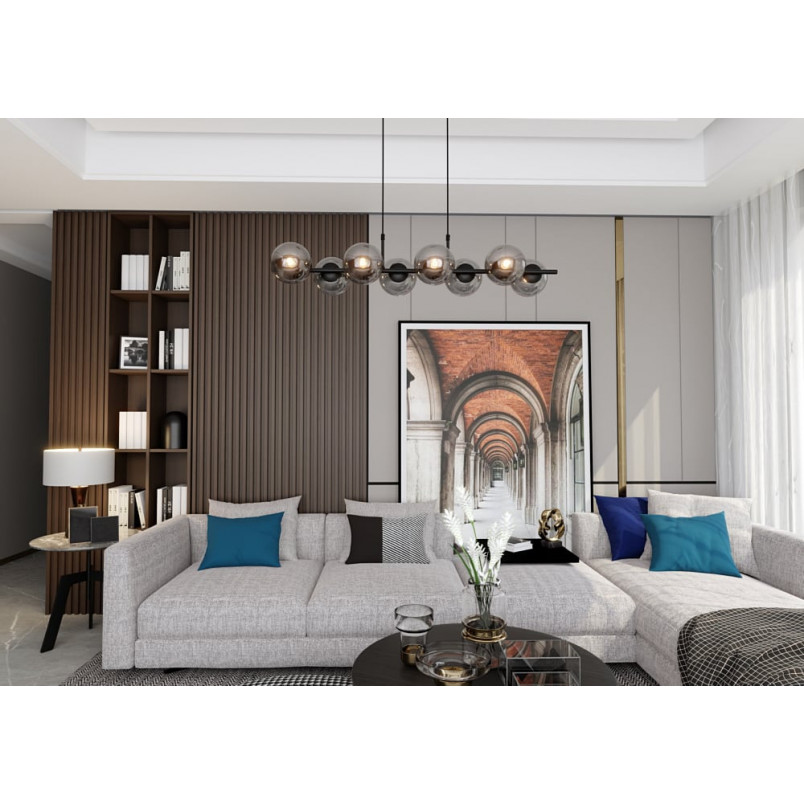 Lampa wisząca RORY VIII - grafit/czarny | Emibig