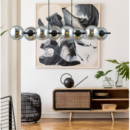 Lampa wisząca RORY VIII - grafit/czarny | Emibig
