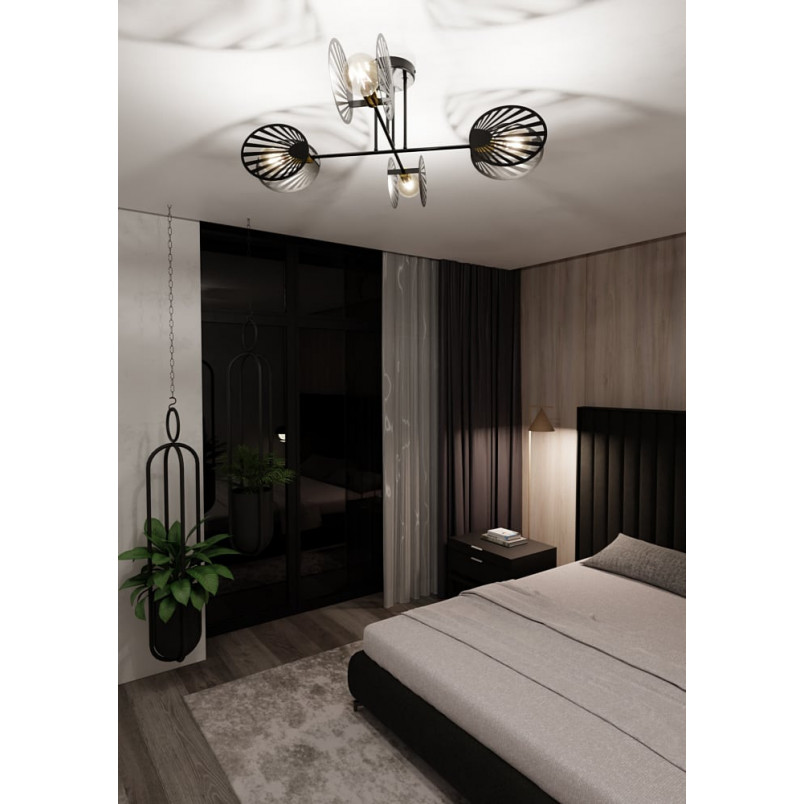 Lampa Sufitowa 4-Punktowa Talia Czarna Emibig | Design i Jakość