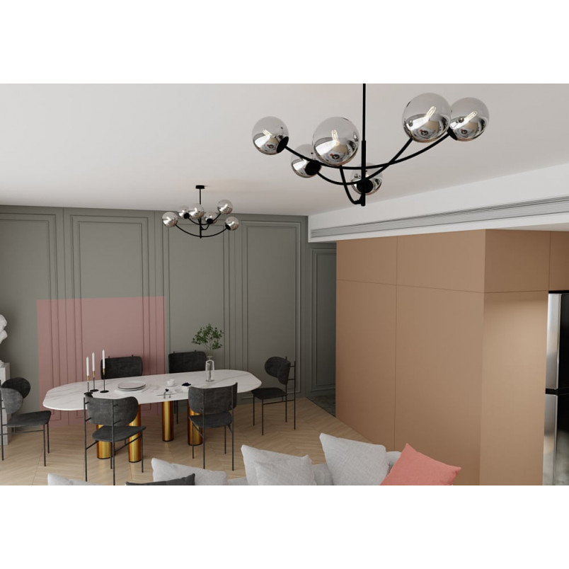 Lampa sufitowa Hunter VI - szklane kule, 89cm | Emibig