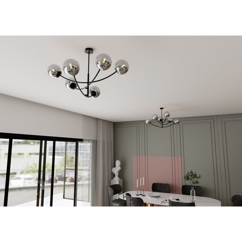 Lampa sufitowa Hunter VI - szklane kule, 89cm | Emibig