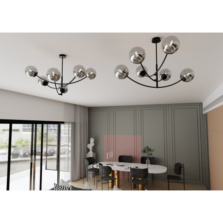 Lampa sufitowa Hunter VI - szklane kule, 89cm | Emibig