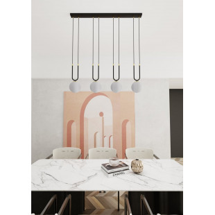 Lampa Wisząca Glam IV - Szkło Biało-Czarna | Emibig