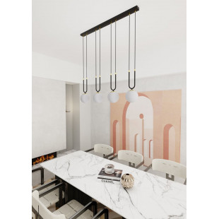 Lampa Wisząca Glam IV - Szkło Biało-Czarna | Emibig