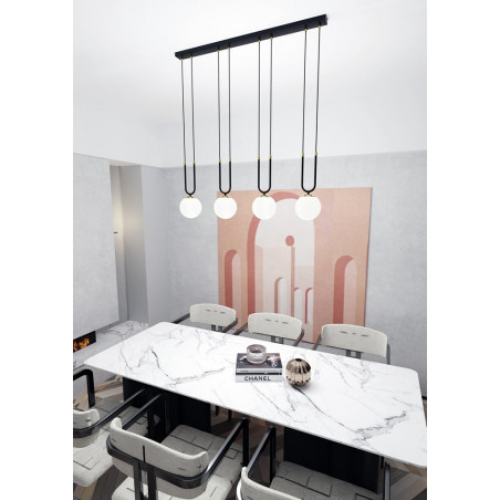 Lampa Wisząca Glam IV - Szkło Biało-Czarna | Emibig