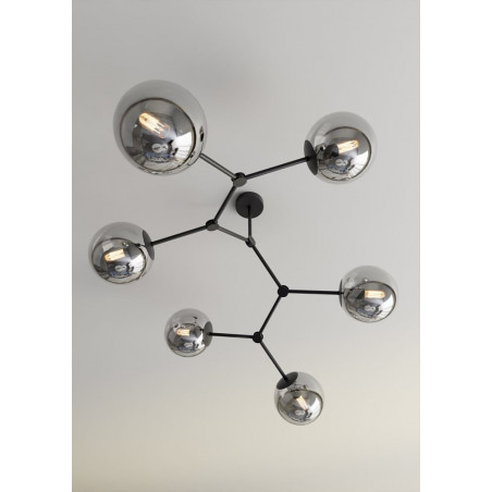 Lampa Sufitowa Space VI - Szklane Kule, Grafit/Czarny | Emibig